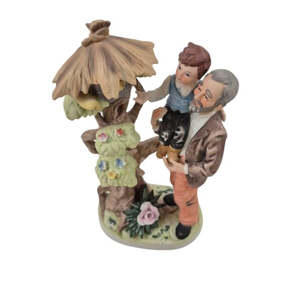 Vintage Lefton Figurine China Hand Painted Porcelain 07778 Grandfather Grandson - Picture 9 of 10